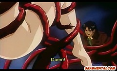 Cute Japanese Hentai Allhole Poked By Monster Tentacles