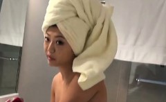 Asian Girlfriend Sucking Cock Fresh Out Of Shower