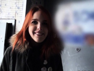 Pretty redhead Eurobabe got her hairy pussy fucked for money