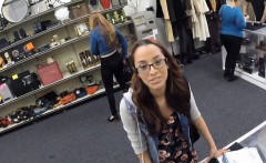 Lusty Coed Sucks Cock And Gets Fucked Hard In The Pawnshop