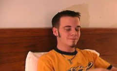 Young pierced yankee loves tasting his cum