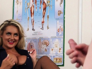 Fetish nurse watches perv