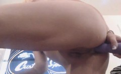 Hot Blonde Babe Dildoing Pussy On Cam