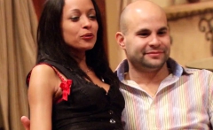 Slutty Wife Brings Shy Husband Over To The Swingers Mansion