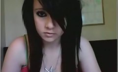 Pretty face emo teen posing in sexy