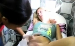 young girl getting brazilian wax
