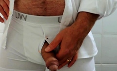 Peeing, Masturbating & Cumshot on Office Toilet