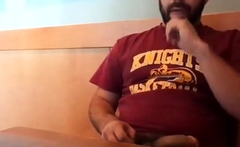 Bearded Bro Public Jerk Off in A Coffee Shop