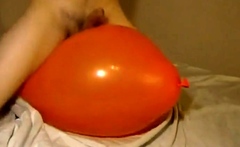 Big inflatable orange balloon humping cum