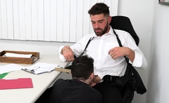 Horny Twink Grabs Stepdaddys Big Cock Under The Table