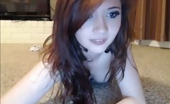 Cute teen playing on webcam