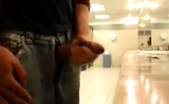 Bigcockflasher - Caught wanking in public restroom