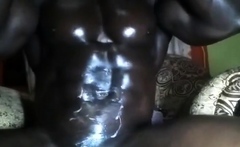Black Bodybuilder Solo On Cam