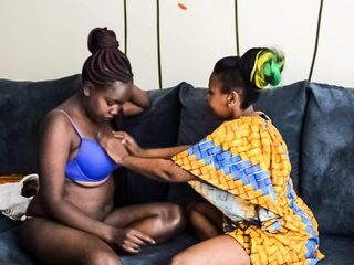 Hot Real African Lesbian Action on the Couch