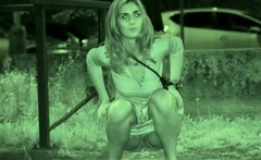 Night Vision Catches This Hottie Pissing In Public