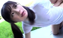 Amateur Asian does doggystyle with boyfriend