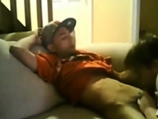 Slim Str8 Thug Boy enjoys Dad's BJ