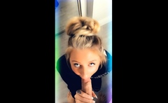 Amateur Blonde Blowjob handjob Huge Facial