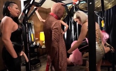 Sexy blonde foot fetish handjob