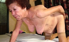HELLOGRANNY Fat breasts and fat belly under the trick
