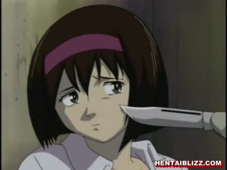 Cute hentai gets fingered and pussy fucked by bandit in the