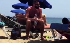 Str8 spy daddy bear at the beach