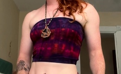 Hairy femboy solo jerk cumshot