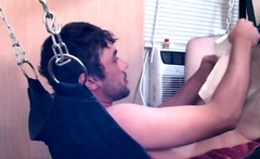 Real Dilf Fucks Stud In Sling At Home