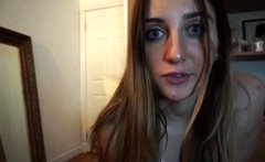 Cute curly brunette solo webcam masturbation