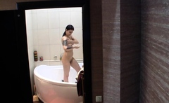 Sexy teen showering