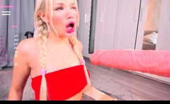 Amateur blonde teen girlfriend toyed and facialized