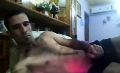 Arab Guy Strokes His Big Cock on Cam