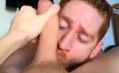 Two Big Cocks Feed Their Loads To Redhead Cock-hungry Slut
