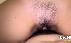 Sexy Asian woman with thick knockers gives blowjob and gets