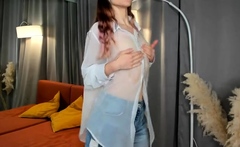 Amateur redhead mom in heels real solo