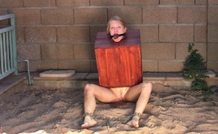 Blonde amateur chick in solo bdsm