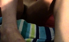 Amateur teen gives a blowjob POV style