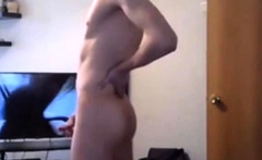 Twink Works Up A Sweat Rubbing One Out On Webcam