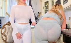 Blonde amateur girl flashes ass and fuck