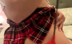 Brunette toys her ass on webcam