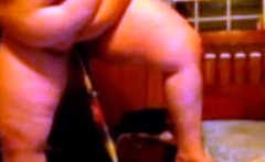 BBW Plays With a Bat Sex Toy on Webcam