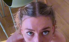 Blonde teen Kiara Knight hot POV blowjob and fucking on cam