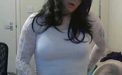 Crossdresser Lydia Lust Plays with Sex Toy
