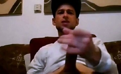 Ripped Stud Strokes His Big Cock to a Webcam Orgasm