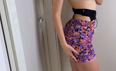 Small Titted Brunette Teen Fingering On The Bed