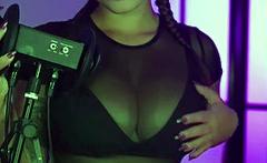 Busty Curly Brunette With Big Boobs Fucks On Couch