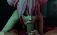 Neon Rave Slut - Blowjob in bathroom deep raw fuck cumshot