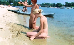 Nudist really likes exposing herself and showing off