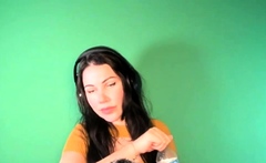 Cute curly brunette solo webcam masturbation