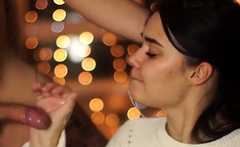 New Year's Eve Party with a Big-Titted Brunette Teen